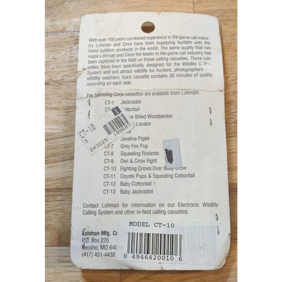 Vtg Lohman Game Calling Cassette Fighting Crows, Baby Crows Distressed CT-10 - Picture 3 of 4